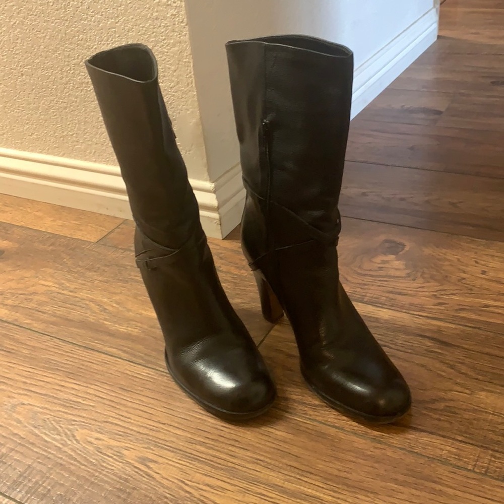 Black Leather Nine West Boots